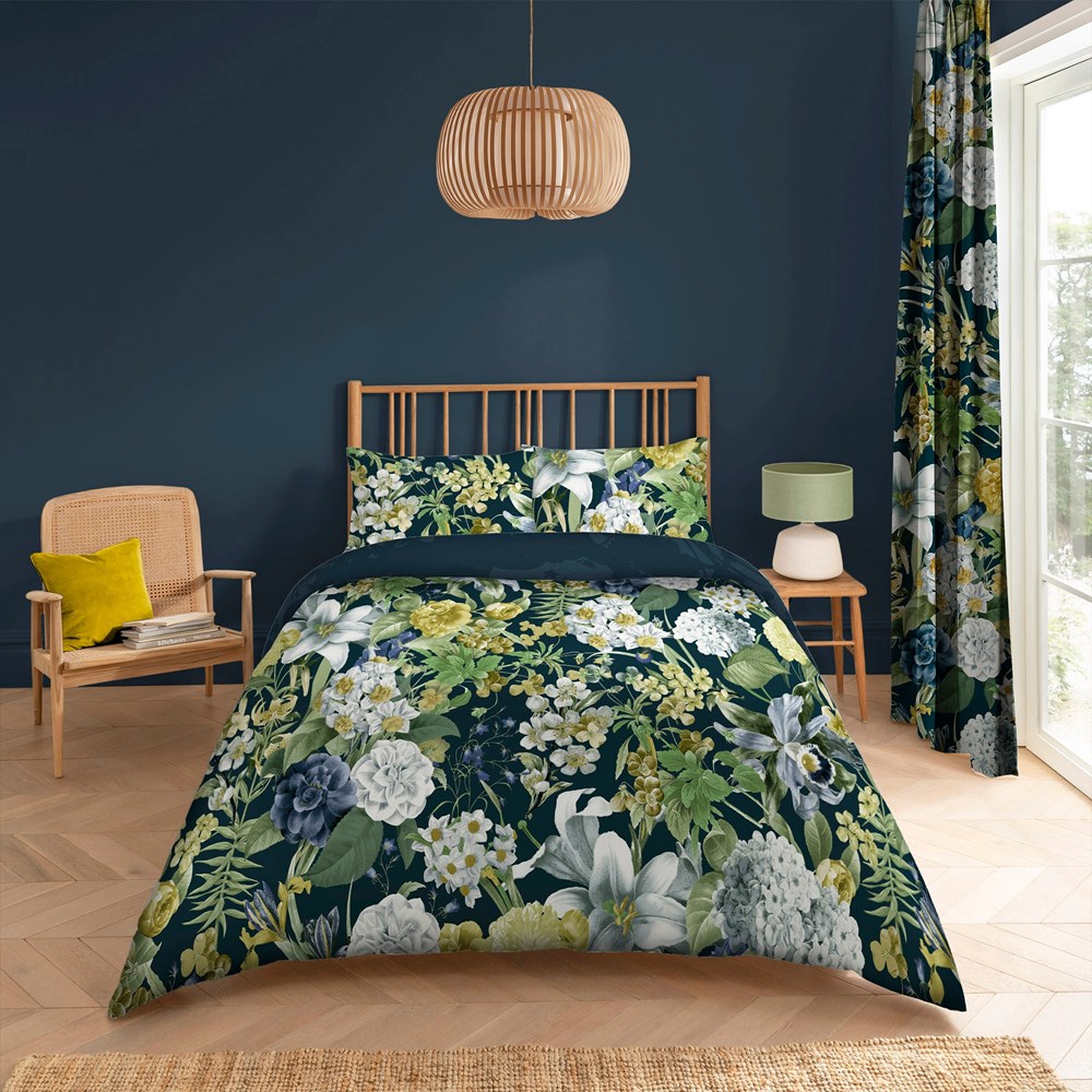 Glasshouse Floral Bedding Set by Graham & Brown in Flora Blue